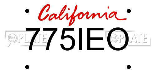 775IEO California License Plate