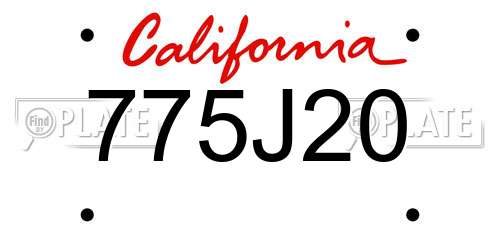 775J20 California License Plate