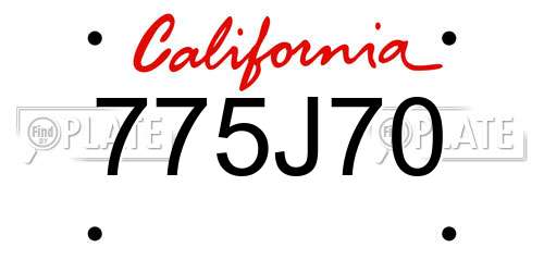 775J70 California License Plate