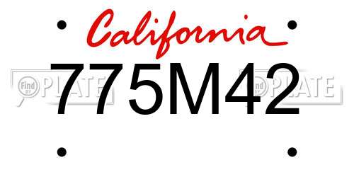 775M42 California License Plate
