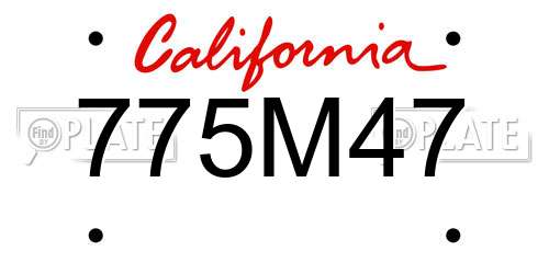 775M47 California License Plate