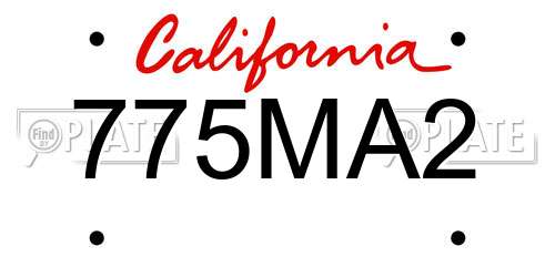 775MA2 California License Plate