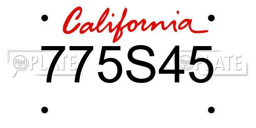 775S45 California License Plate