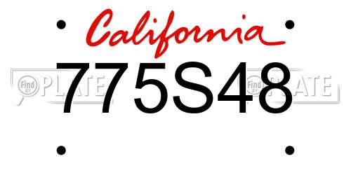 775S48 California License Plate