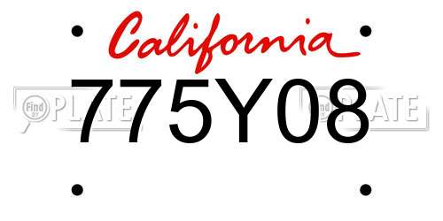 775Y08 California License Plate