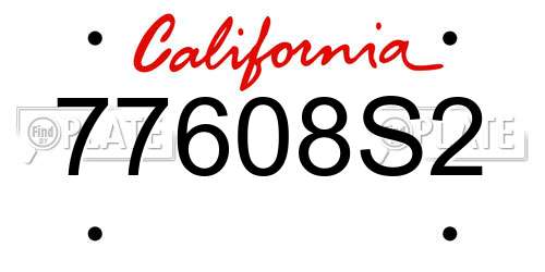 77608S2 California License Plate