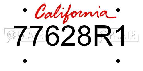 77628R1 California License Plate