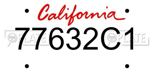 77632C1 California License Plate