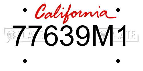 77639M1 California License Plate