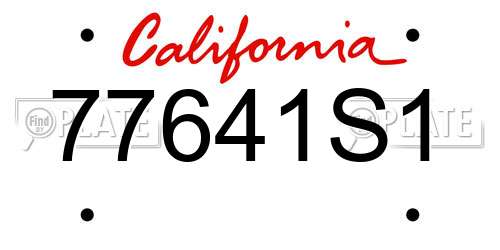 77641S1 California License Plate