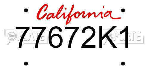 77672K1 California License Plate