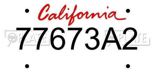 77673A2 California License Plate