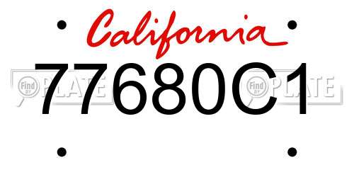 77680C1 California License Plate