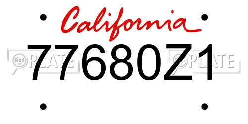 77680Z1 California License Plate