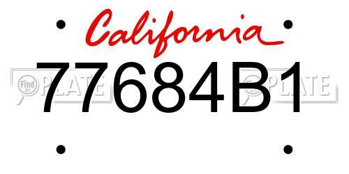 77684B1 California License Plate