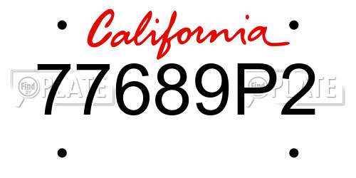 77689P2 California License Plate