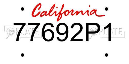 77692P1 California License Plate