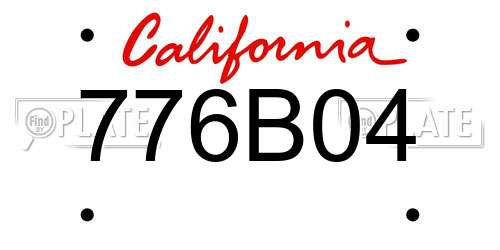 776B04 California License Plate