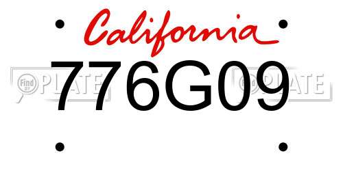 776G09 California License Plate