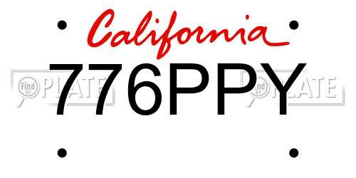 776PPY California License Plate