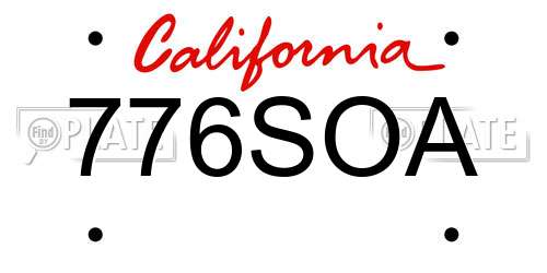 776SOA California License Plate
