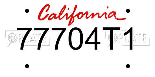 77704T1 California License Plate