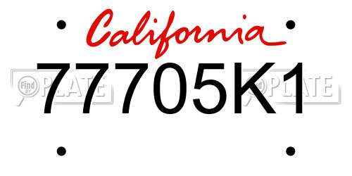 77705K1 California License Plate