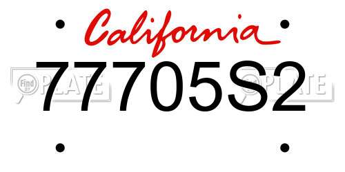 77705S2 California License Plate