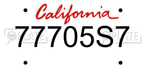 77705S7 California License Plate