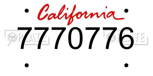 7770776 California License Plate