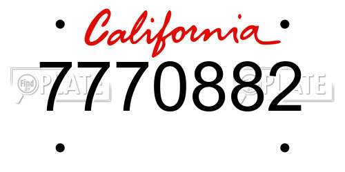 7770882 California License Plate