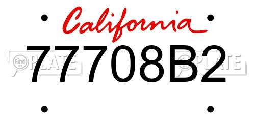 77708B2 California License Plate