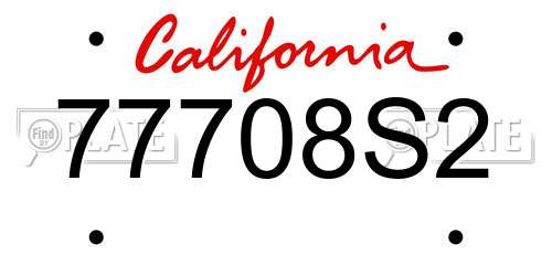 77708S2 California License Plate