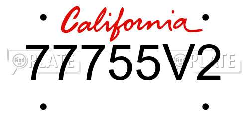 77755V2 California License Plate