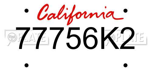 77756K2 California License Plate