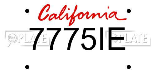 7775IE California License Plate