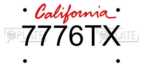 7776TX California License Plate