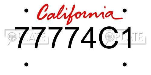 77774C1 California License Plate