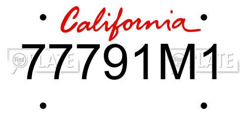 77791M1 California License Plate