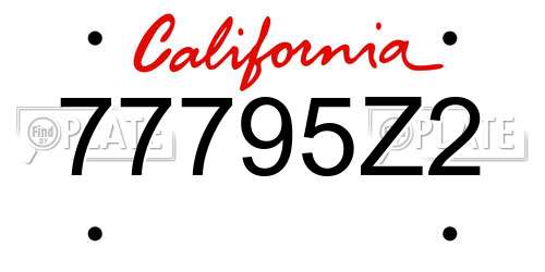 77795Z2 California License Plate