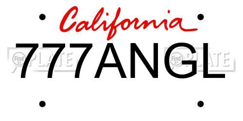 777ANGL California License Plate