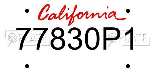 77830P1 California License Plate