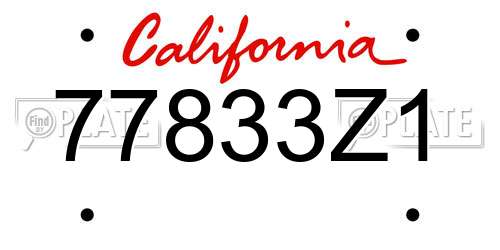77833Z1 California License Plate