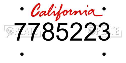 7785223 California License Plate