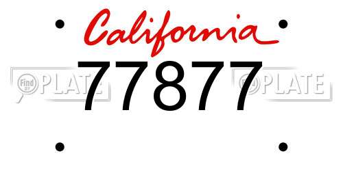 77877 California License Plate