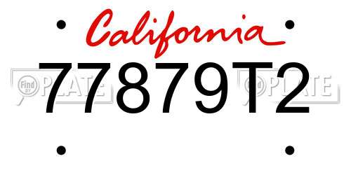 77879T2 California License Plate