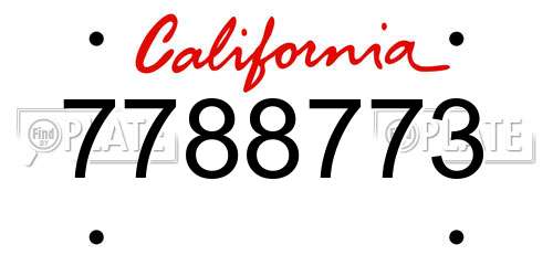 7788773 California License Plate