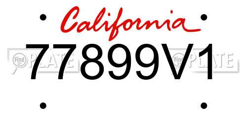 77899V1 California License Plate