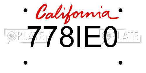 778IE0 California License Plate