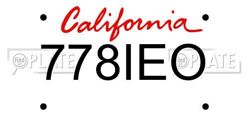 778IEO California License Plate